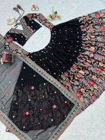 Black Color Georgette Designer Lehenga Choli