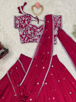 Designer Pink Color Ready To Wear Lehenga Saree