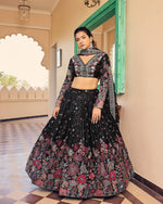 Black Color Georgette Designer Lehenga Choli