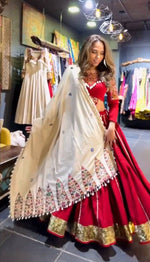 Red Color Reyon Silk Designer Lehenga Choli
