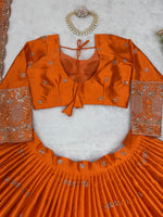 Orange Color Designer Party Wear Lehenga Choli