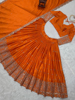 Orange Color Designer Party Wear Lehenga Choli