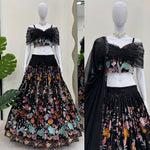 Black Color party Wear Embroidered Lehenga Choli