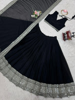Black Color Georgette Silver Work Designer Lehenga Choli