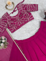 Pink Color Beautiful Border Lehenga Choli