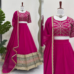 Pink Color Beautiful Border Lehenga Choli