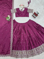 Purple Color Designer Silk Party Wear Lehenga Choli