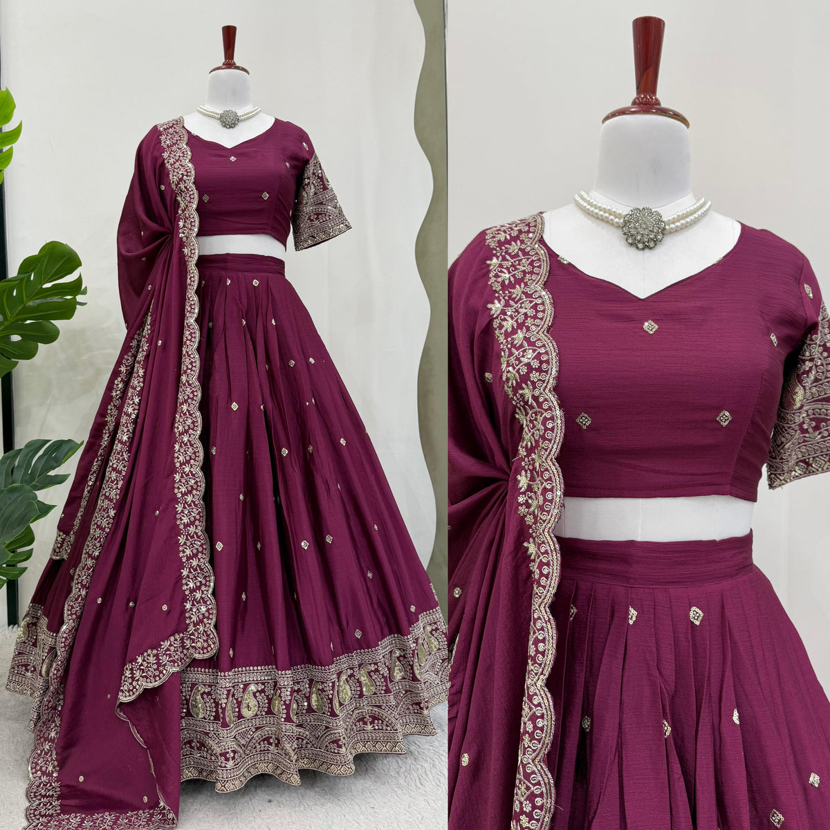 Purple Color Designer Silk Party Wear Lehenga Choli