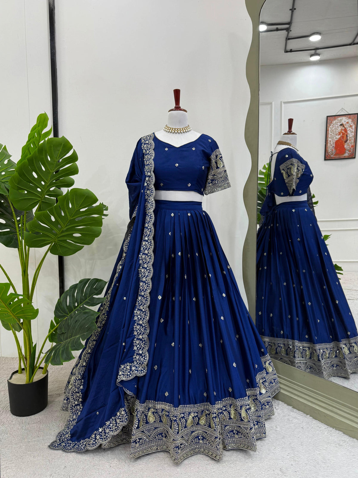 Navy BlueColor Party Wear Designer Lehenga Choli