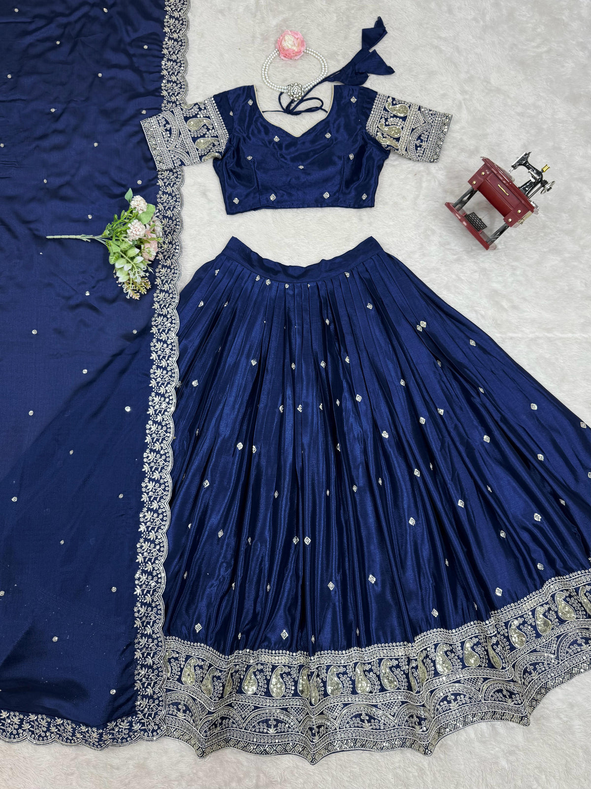 Navy BlueColor Party Wear Designer Lehenga Choli