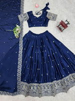 Navy BlueColor Party Wear Designer Lehenga Choli
