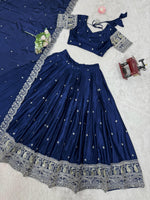 Navy BlueColor Party Wear Designer Lehenga Choli