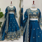 Navy Blue Color Designer Lehenga Choli