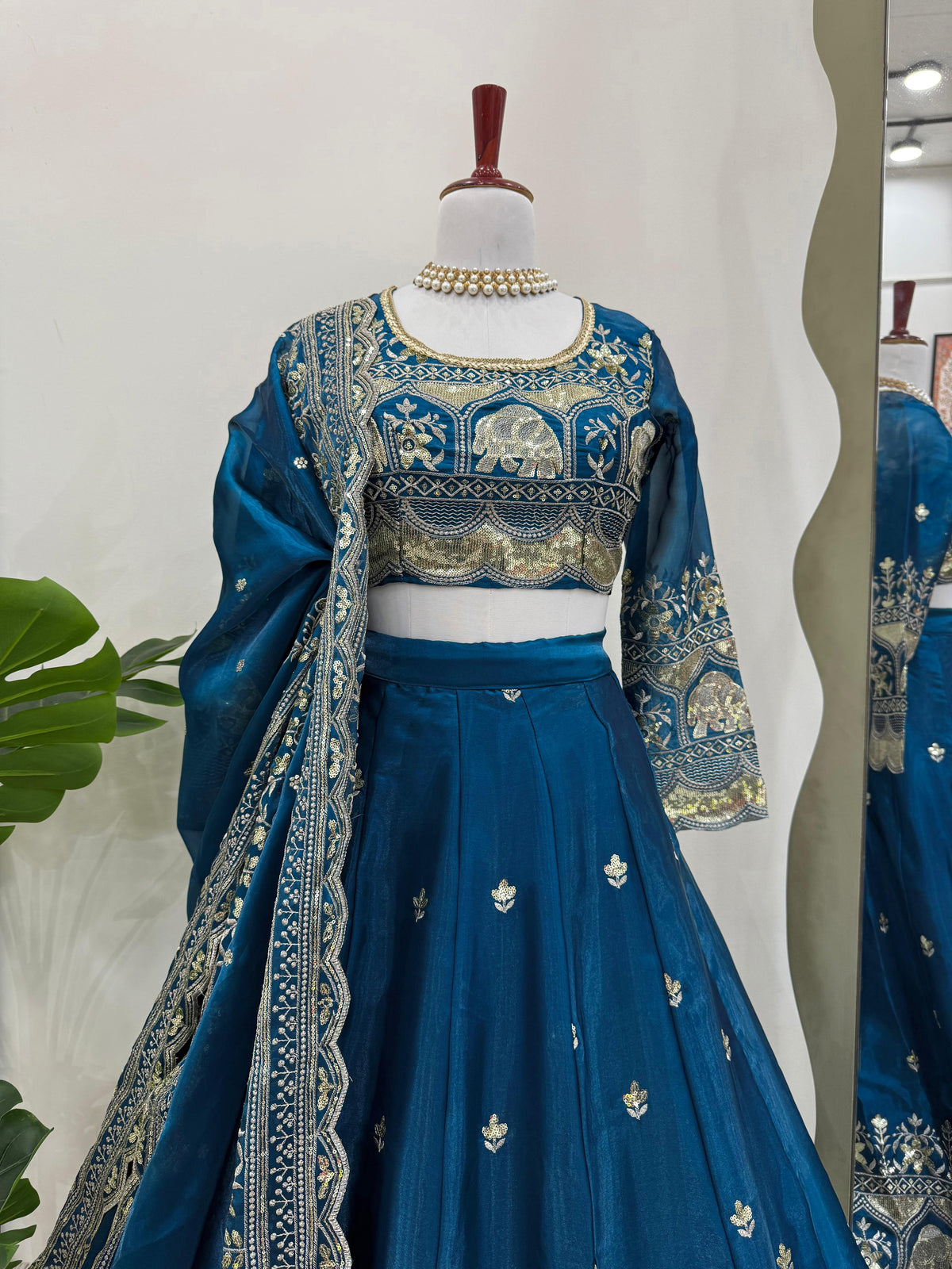 Navy Blue Color Designer Lehenga Choli