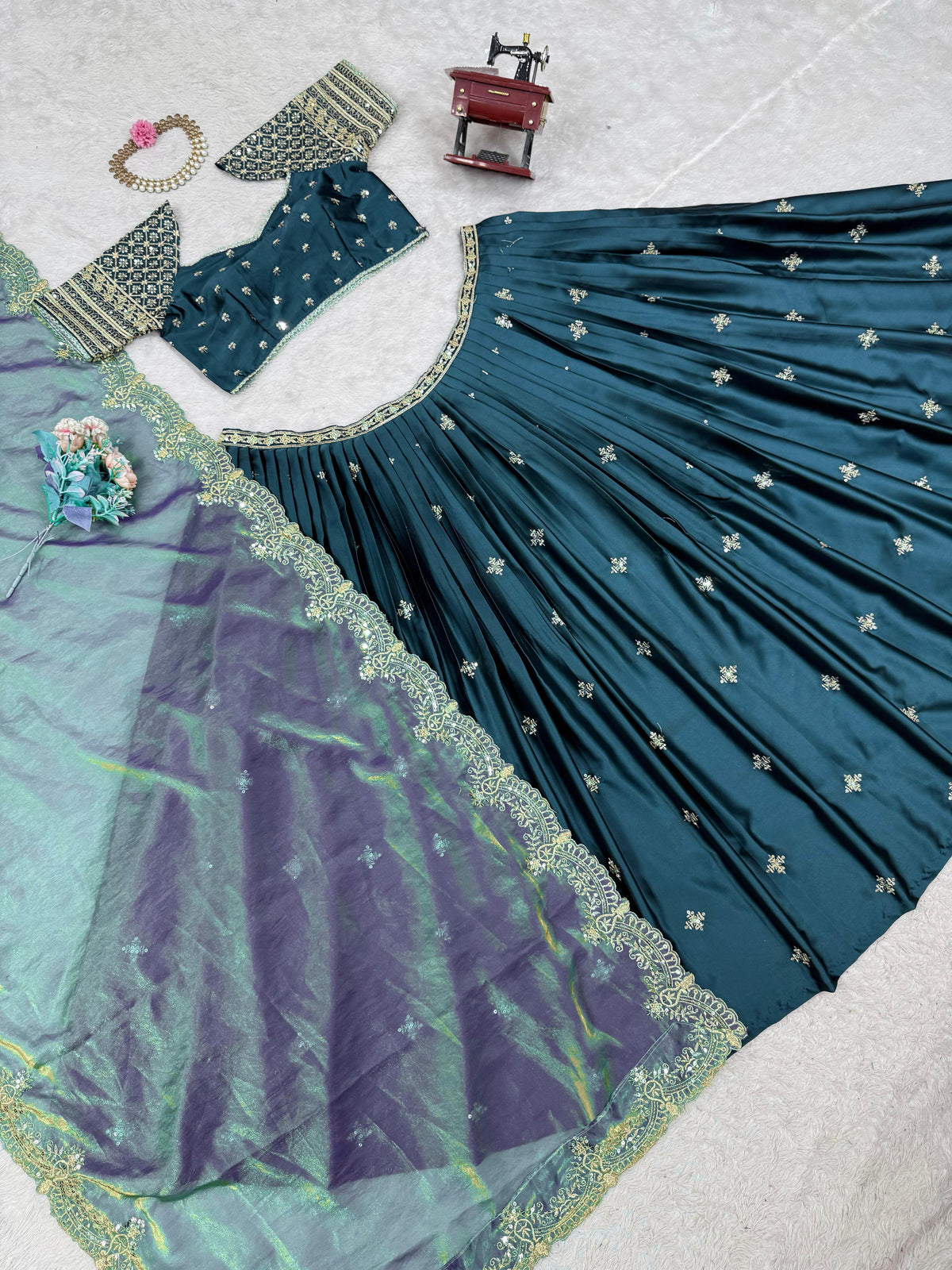 Latest Green Color Party Wear Lehenga Choli