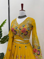 Yellow Color Embroidered Designer Lehenga Choli