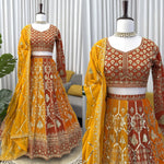Yellow Color Georgette Designer Party Wear Lehenga Choli