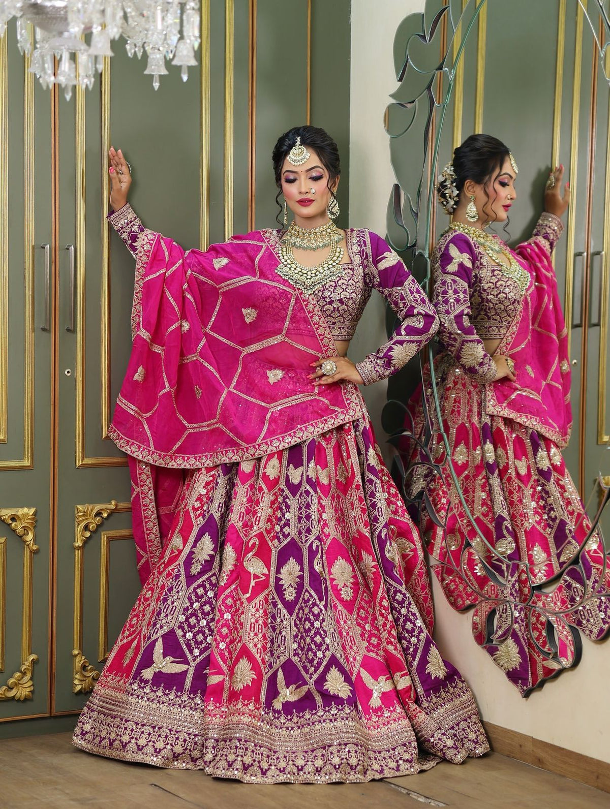 Pink Color Georgette Designer Lehenga Choli