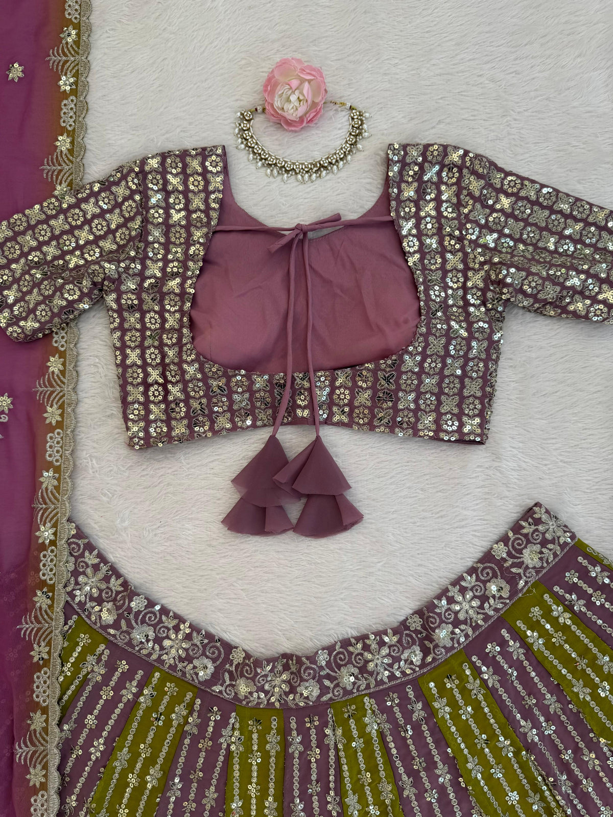 DesignerFaux Georgette Lehenga Choli