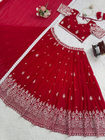 Red Colour Heavy Boutique Designer Faux Georgette Lehenga Choli