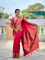 Peacock Woven Design Zari Paithani Saree