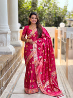 Women Ethnic Woven Design Zari Dola Silk Banarasi Saree