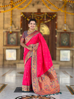 Woven Design Silk Blend Paithani Saree