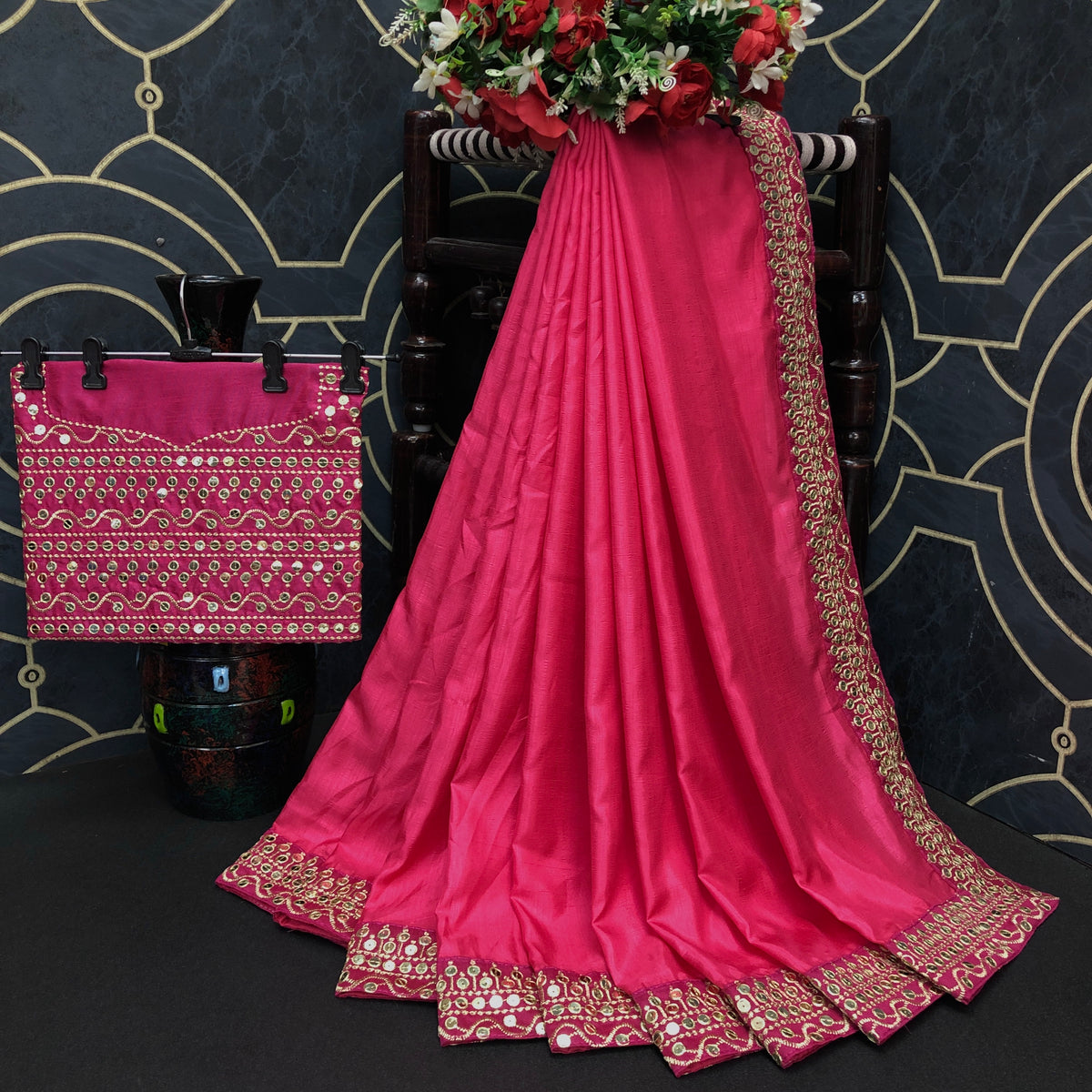 Buy Rani Vichitra Silk Classic Saree Online - Joshindia