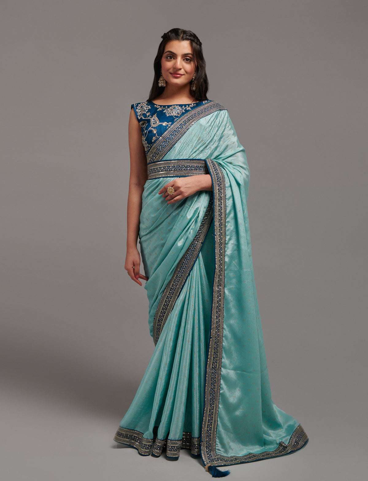 Buy Sky Blue Sarees Online at Best Prices - JOSHINDIA - Joshindia