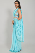 Buy Sky Blue Saree Online In India - Joshindia