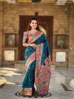 Peacock Woven Design Zari Paithani Saree