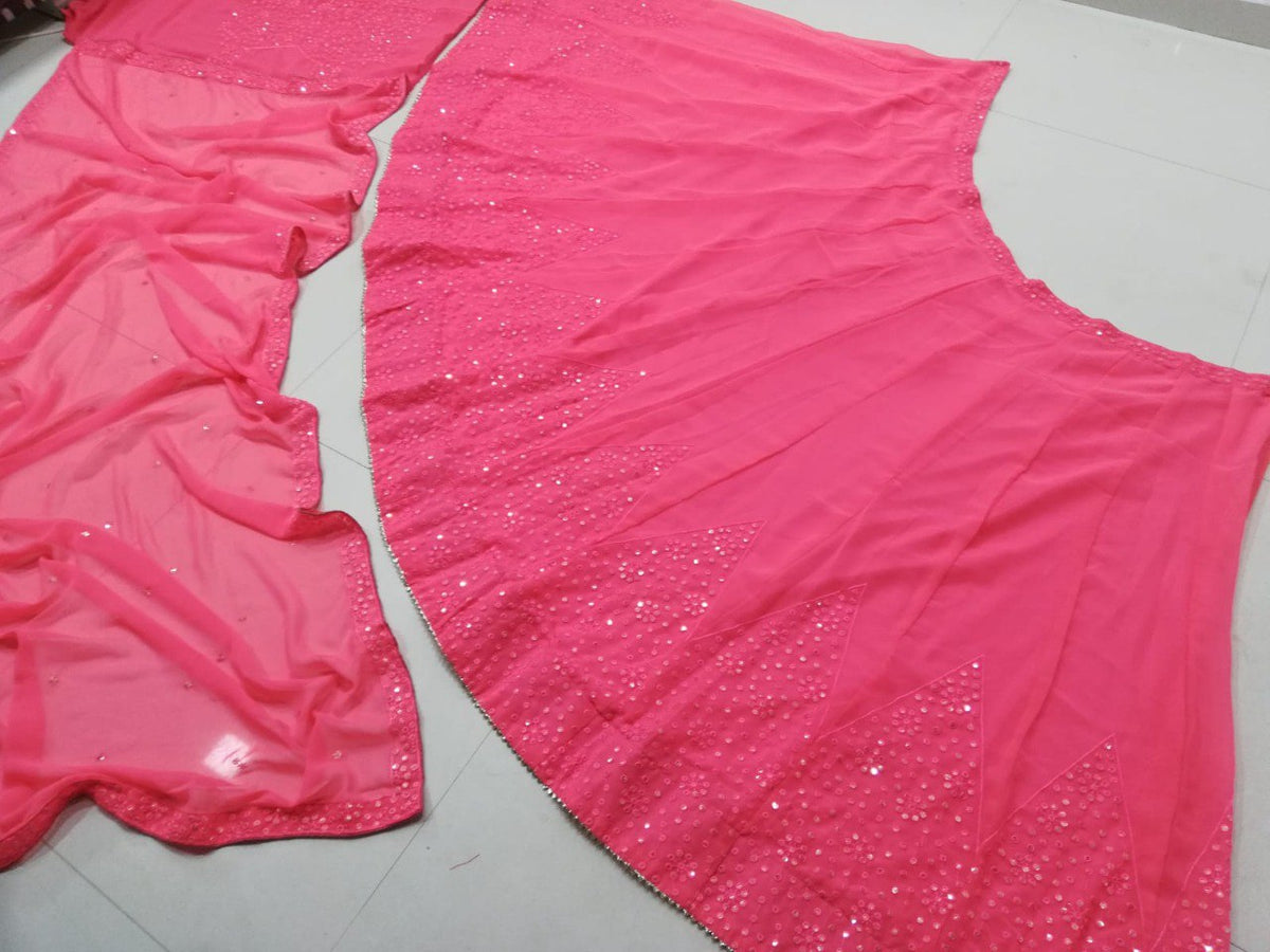 Red Color Designer Georgette Lehenga Choli