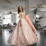Buy Light Pink Most Trending Sequence Work Lehenga Choli At Low Price