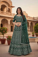 Green Color Designer Georgette Lehenga Choli