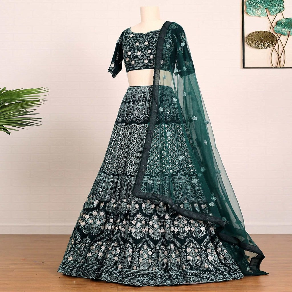 Green Color Designer Georgette Lehenga Choli