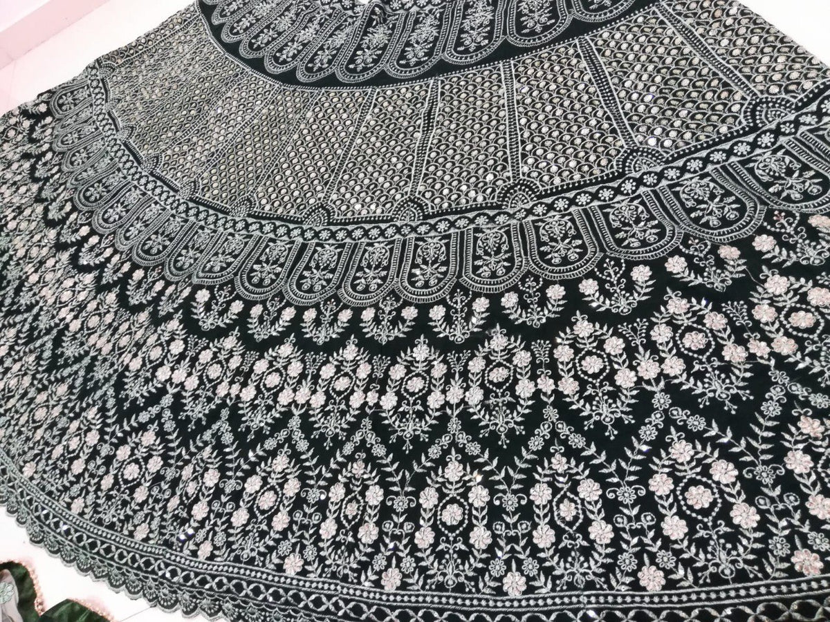 Green Color Designer Georgette Lehenga Choli