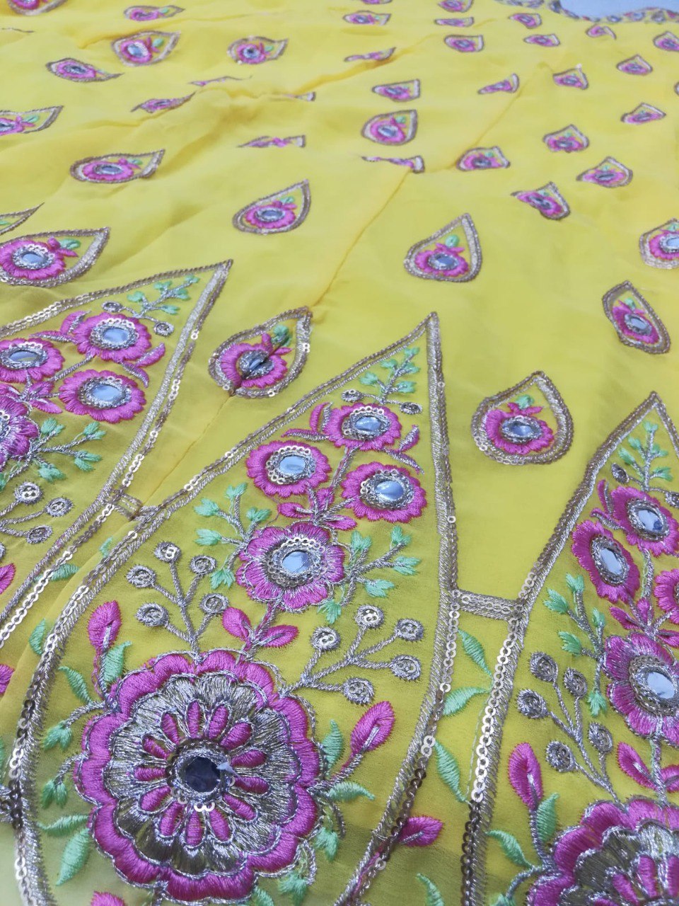 Yellow Color Designer Georgette Lehenga Choli