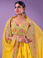Yellow Color Designer Georgette Lehenga Choli