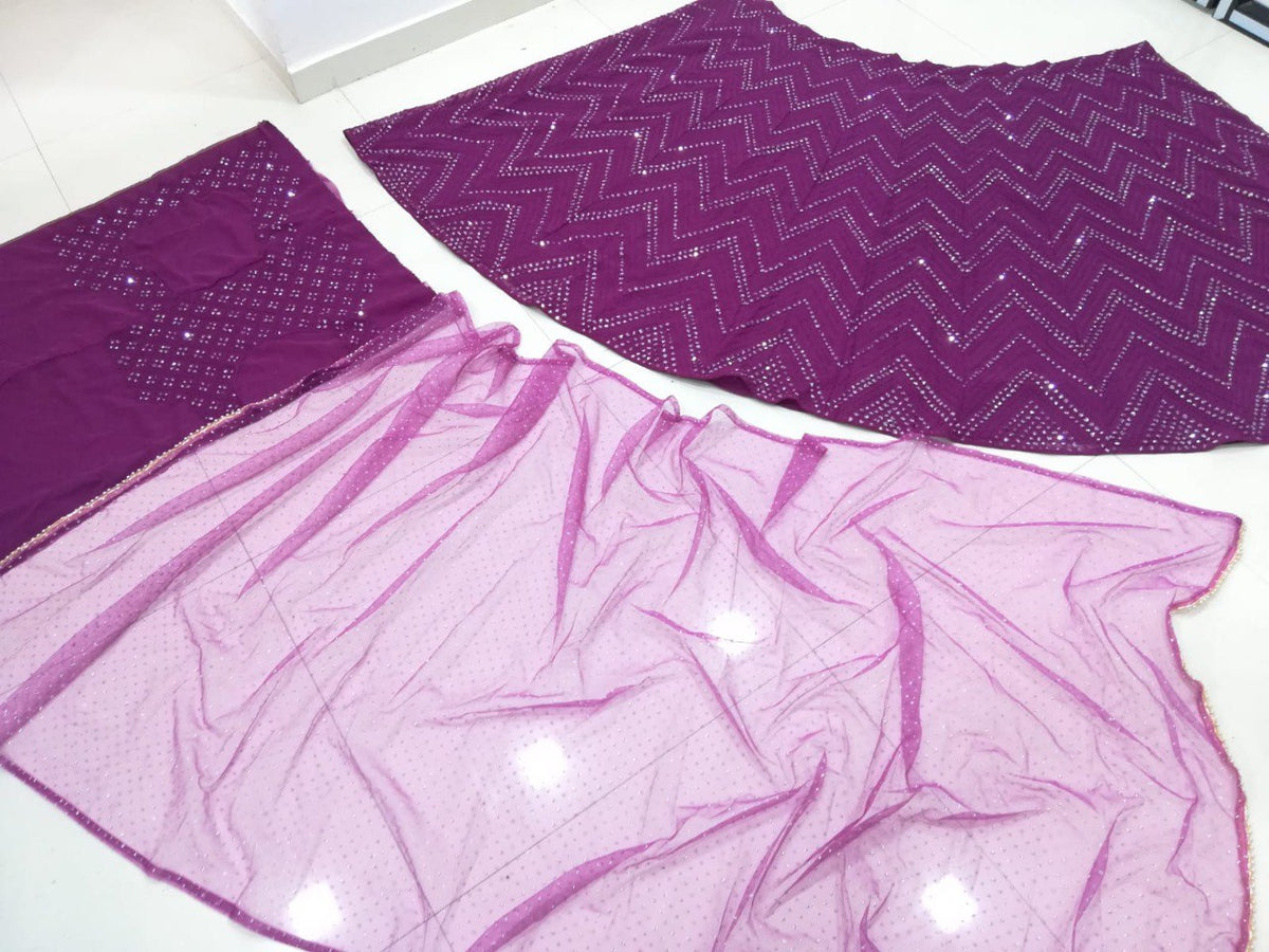 Purple Color Designer Party Wear Lehenga Choli