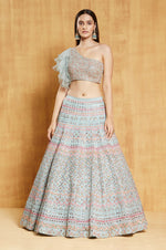 Light Sky Color Designer Party Wear Lehenga Choli