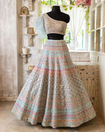 Light Sky Color Designer Party Wear Lehenga Choli
