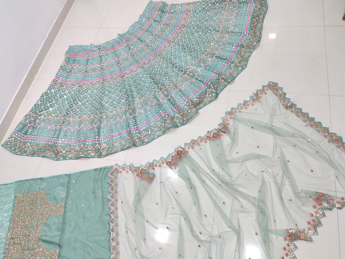 Light Sky Color Designer Party Wear Lehenga Choli