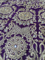 Purple Color Wedding Wear Designer Velvet Lehenga Choli
