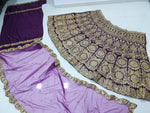 Purple Color Wedding Wear Designer Velvet Lehenga Choli