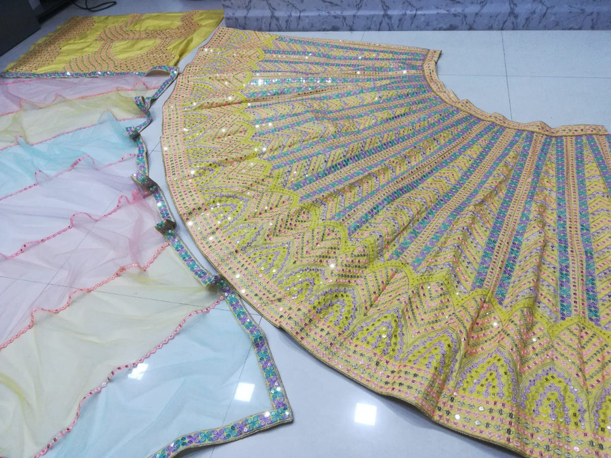 Yellow Color Designer Silk Lehenga Choli