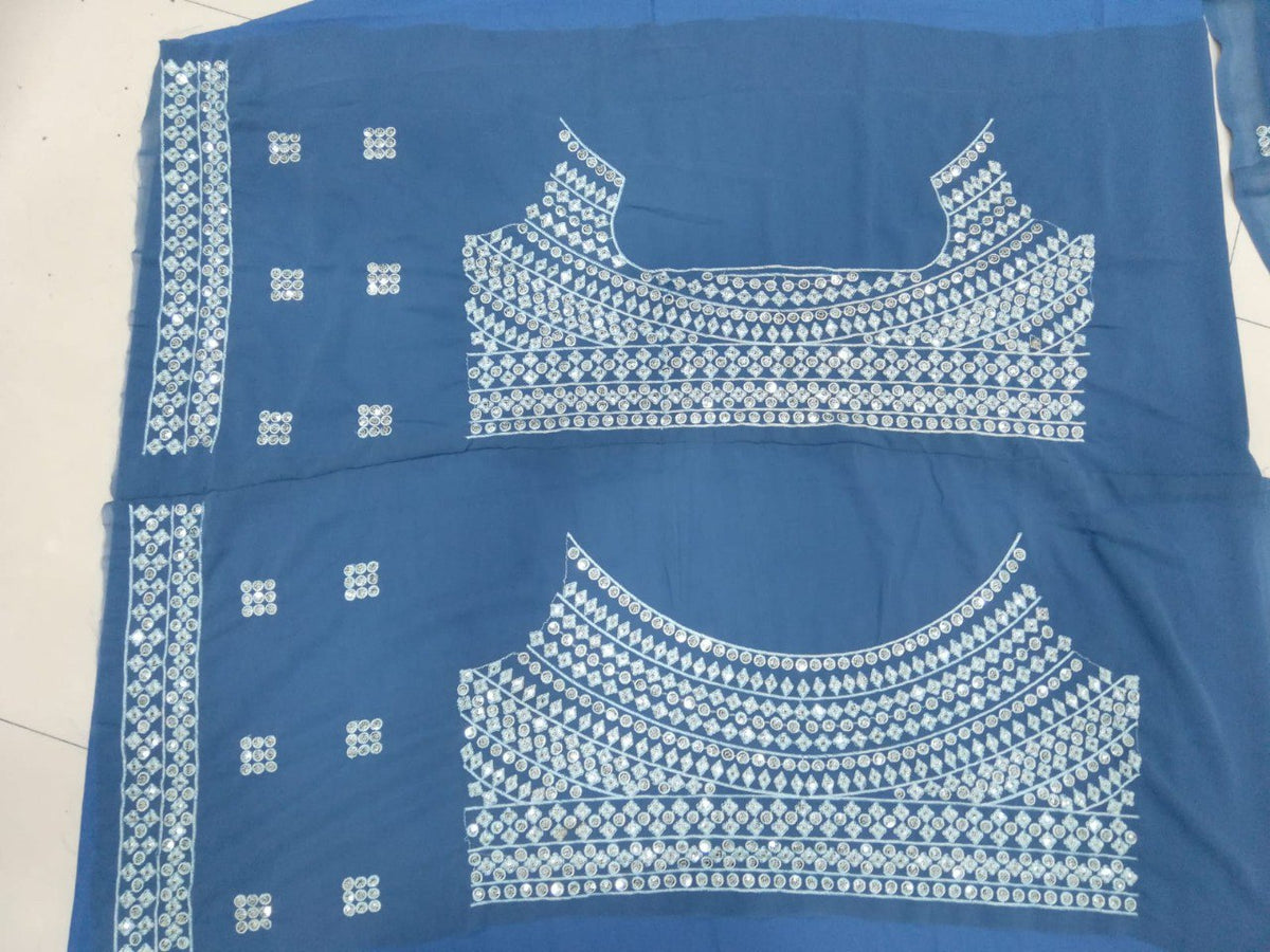 Blue Color Designer Georgette Lehenga Choli