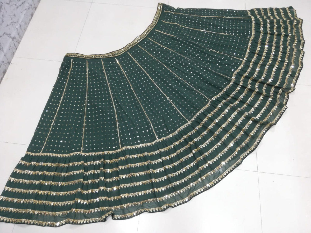 Green Color Designer Party Wear Lehenga Choli