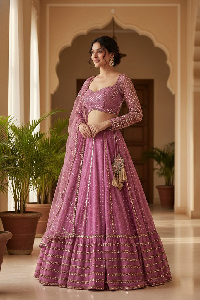 Light Pink Color Designer Lehenga Choli