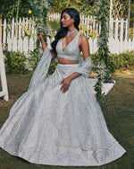 Gray Color Designer Embroidery Lehenga Choli