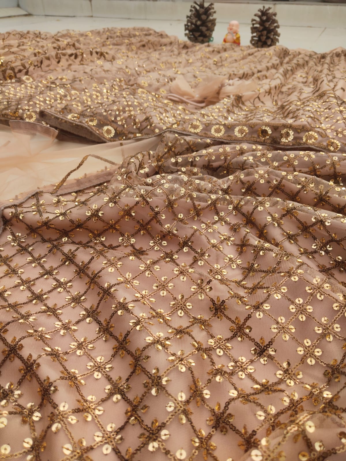 Brown Color Designer Embroidery Lehenga Choli